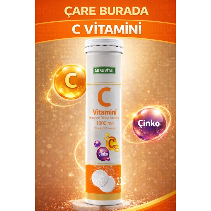 C Vitamini Efervesan 20 Tablet 1000 mg (C Vitamini & Çinko)