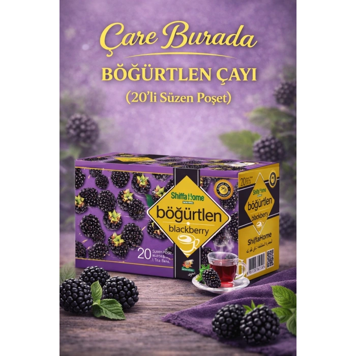 Böğürtlen Aromalı Karışık Bitki Çayı (20li Süzen Poşet)