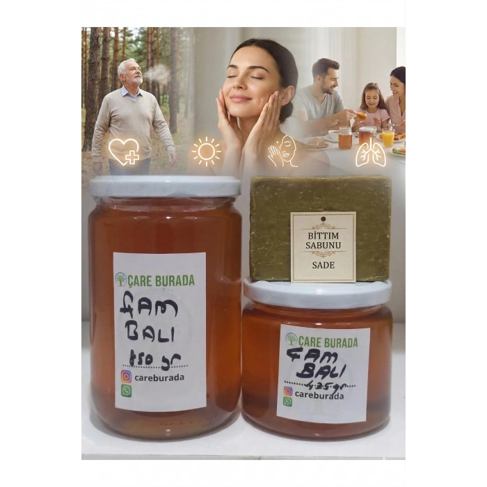 Doğal Çam Balı 850 Gr + 425 Gr Bitkisel Sabun