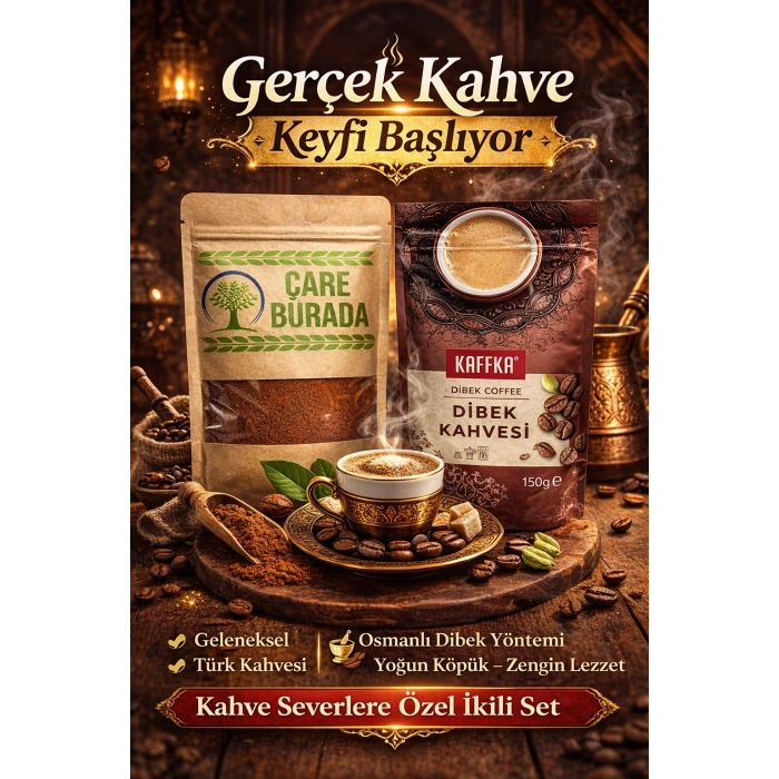 ÇareBurada 150 G Türk Kahvesi + Kaffka Dibek Kahvesi 150 G