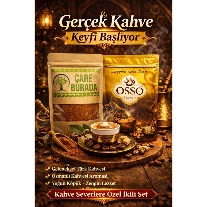 ÇareBurada 150 G Türk Kahvesi + OSSO Osmanlı Kahvesi 150 G