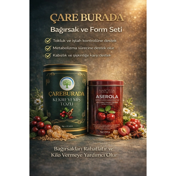 ÇareBurada Sindirim Destek Seti - ÇareBurada Kekreyemiş 8 G x 20 Stick + Acerola Toz 200 G
