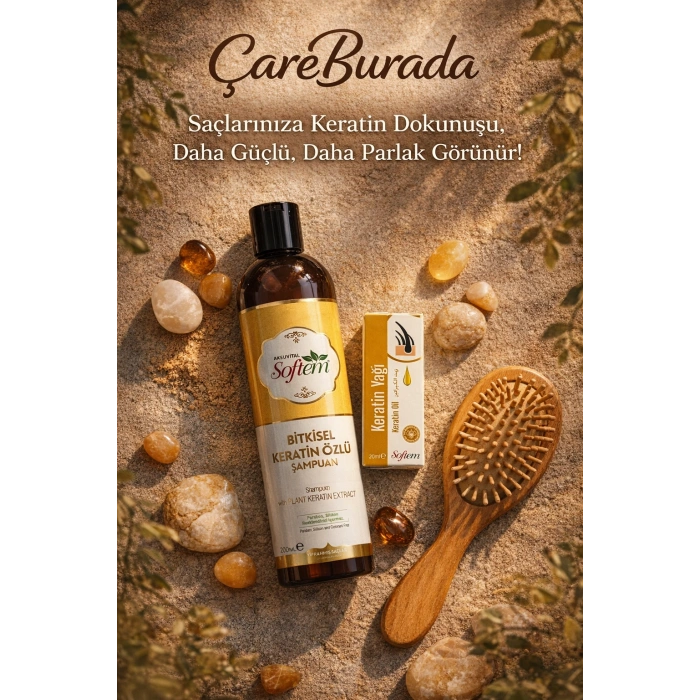 ÇareBurada Keratin Özlü Şampuan 400 ml + Keratin Yağı 20 ml
