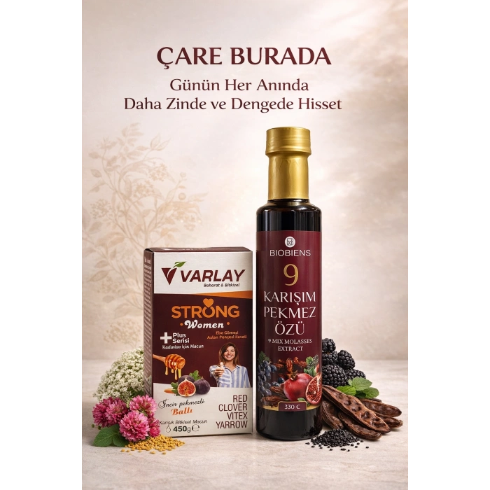 ÇareBurada WMN Set - Strong Women Macun 450 g + 9 Karışım Pekmez Özü 330 ml