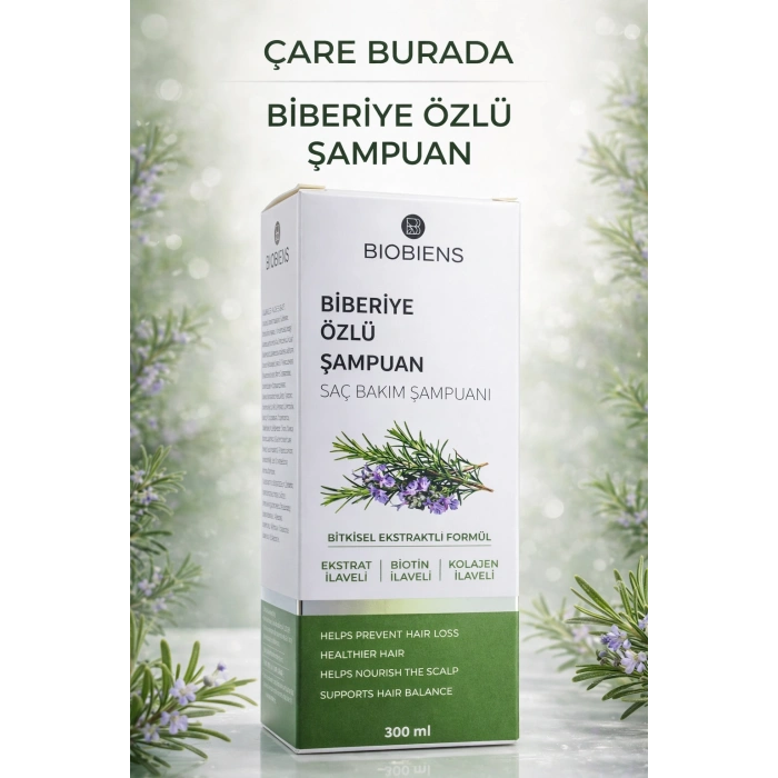 Biberiye Özlü Şampuan 330 Ml (Biotin & Kolajen İlaveli)