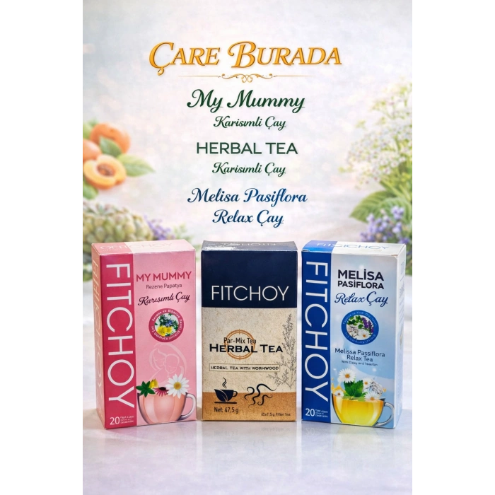 Anti-Stres Çay Seti (Papatya Çayı 45li & Melisa Çayı 45li & Karışık Bitki Çayı 45li)