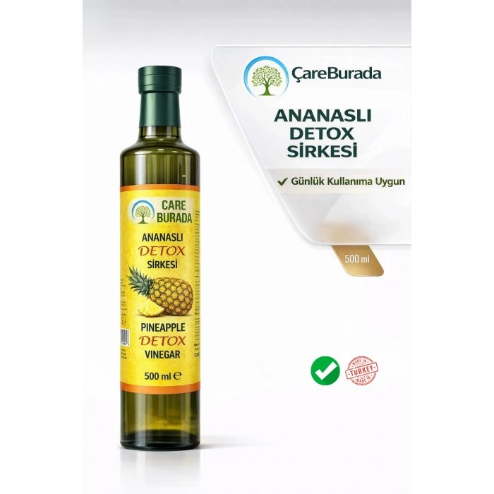 ÇareBurada Ananaslı Detox Sirke 500 ml | Formunu Korumaya Destek & Günlük Kullanıma Uygun