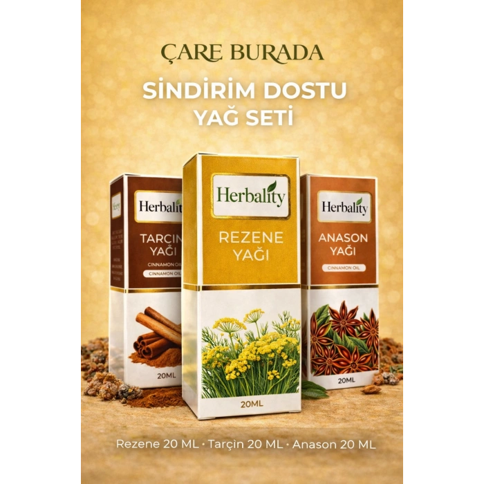 Sindirim Dostu Yağ Seti (Anason Yağı 20 Ml, Rezene Yağı 20 Ml, Tarçın Yağı 20 Ml)