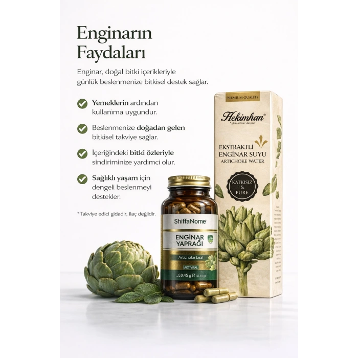 ÇareBurada Enginar Destek Seti | Enginar Suyu 500 ml & Enginar Kapsül ( 60 Kapsül )