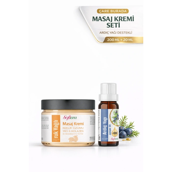 ÇareBurada Kuyruk Yağlı & Keklik Üzümlü Masaj Kremi 200 ml | Ardıç Yağı 20 ml