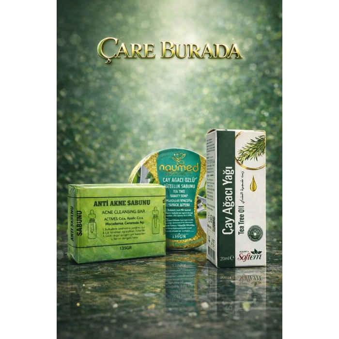 Anti Akne Sabunu+ Çay Ağacı Yağı 20 Ml + Çay Ağacı Özlü Güzellik Sabunu 135 Gr