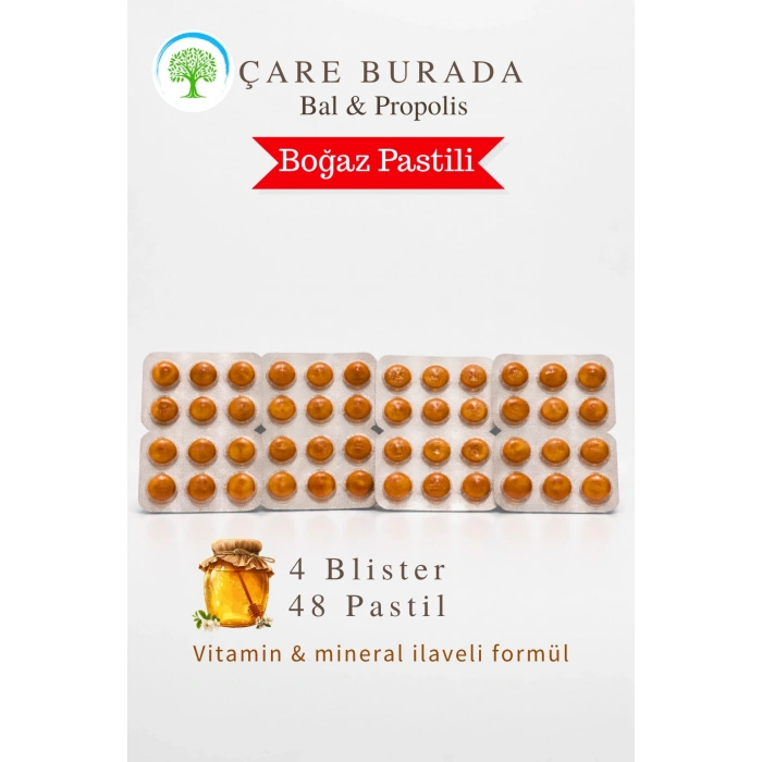ÇareBurada Bal & Propolis Boğaz Pastili 48 Adet