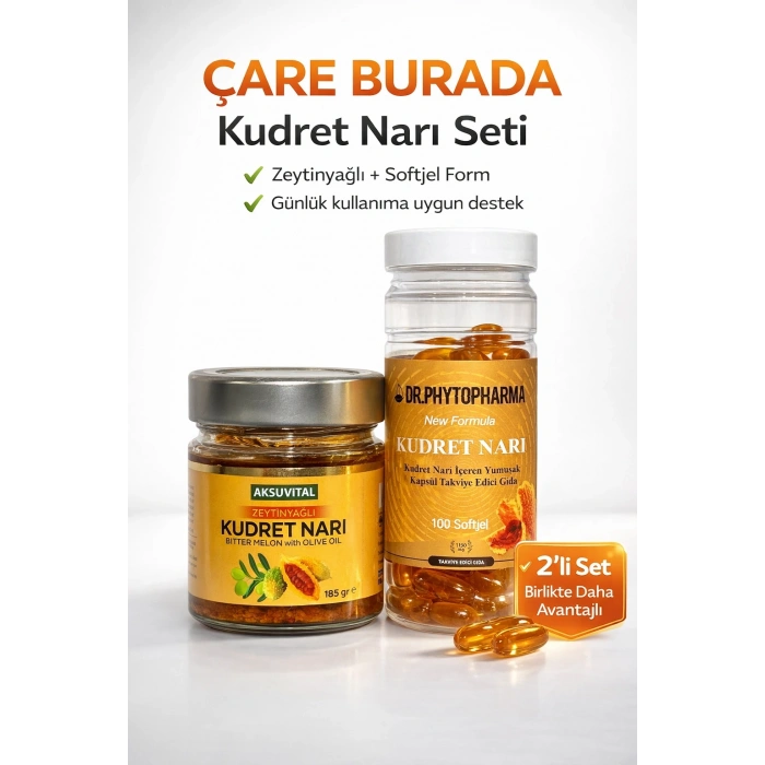 ÇareBurada Kudret Narı Set | Zeytin Yağlı Kudret Narı 185 gr & Kudret Narı 100 Softjel