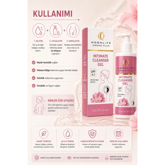 ÇareBurada Dermo Plus İntim Jel Intimate Cleanser Jel 200 ml - Hassas Bölge İçin Nazik ve Günlük Bakım