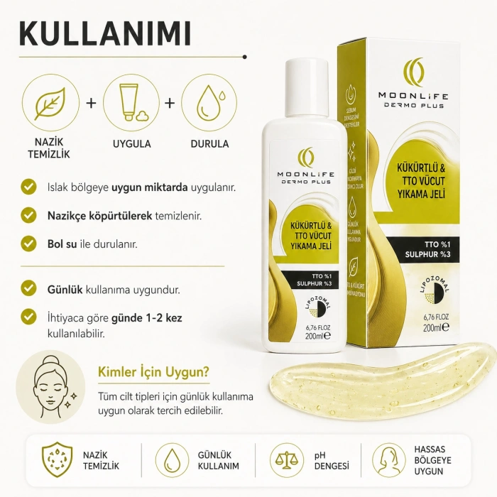 ÇareBurada Dermo Plus Kükürtlü & TTO Vücut Yıkama Jeli 200 ml