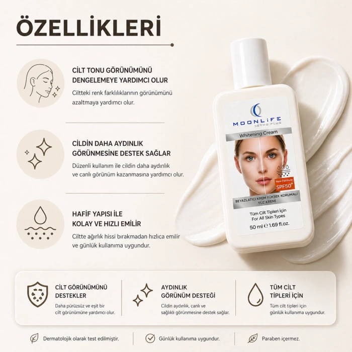 ÇareBurada Dermo Plus Cilt Tonu Eşitleyici Yüz Kremi 50 ml | SPF 50+ Koruma