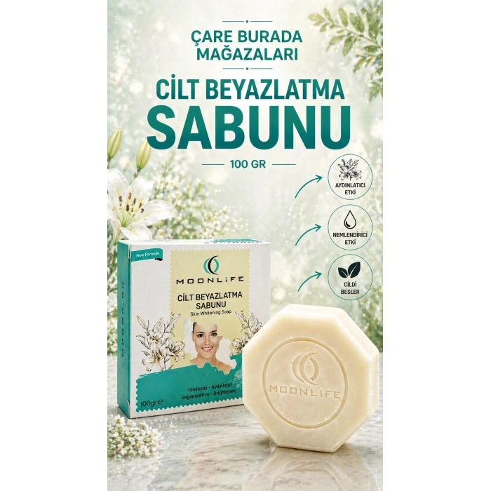 Moonlife - Cilt Beyazlatma Sabunu 100 Gr (Yenileyici & Aydınlatıcı Etkili)