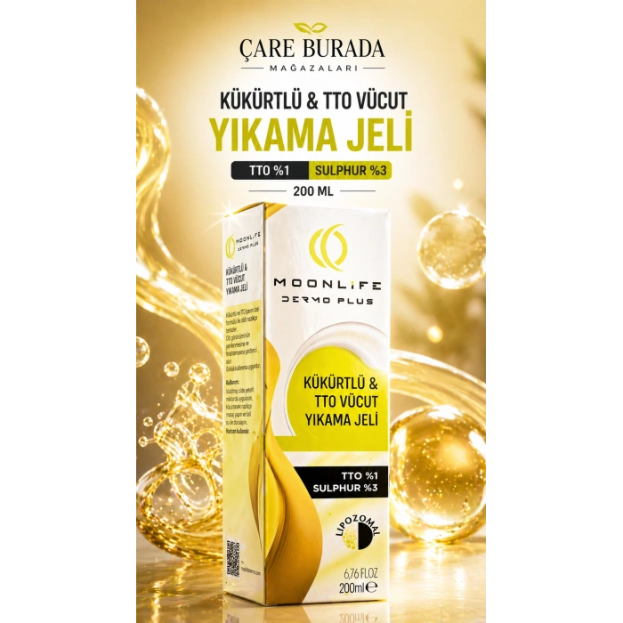 Moonlife - Kükürtlü & TTO Vücut Yıkama Jeli 200 Ml (%1 TTO & %3 Sülfür)