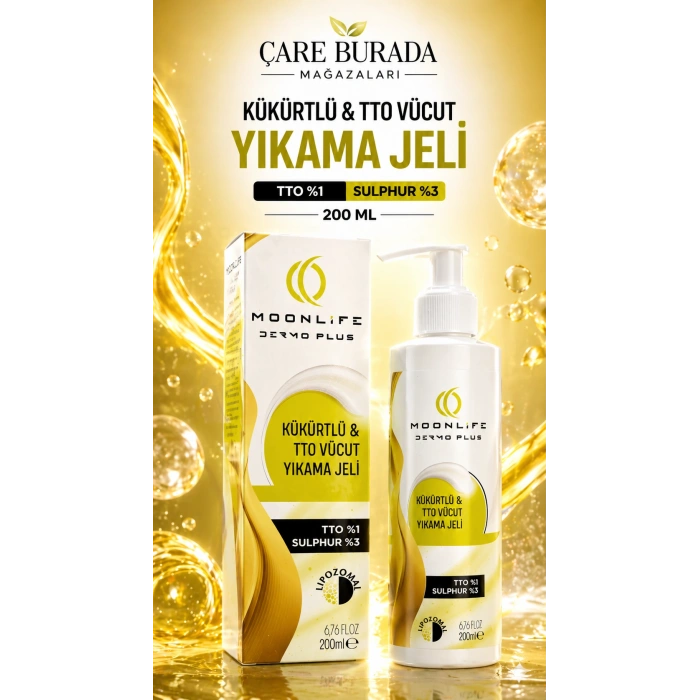 Moonlife - Kükürtlü & TTO Vücut Yıkama Jeli 200 Ml (%1 TTO & %3 Sülfür)