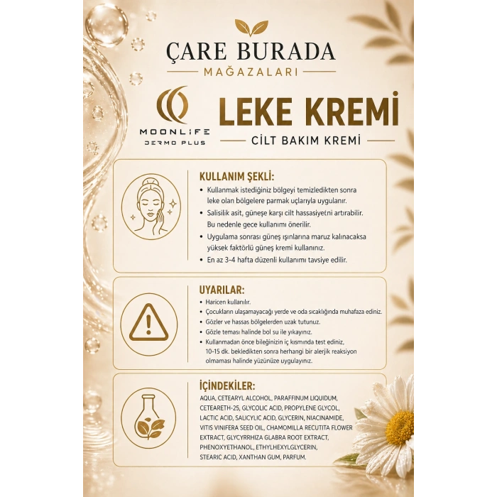 Moonlife - Leke Kremi 100 Ml (Yüz & Vücut)