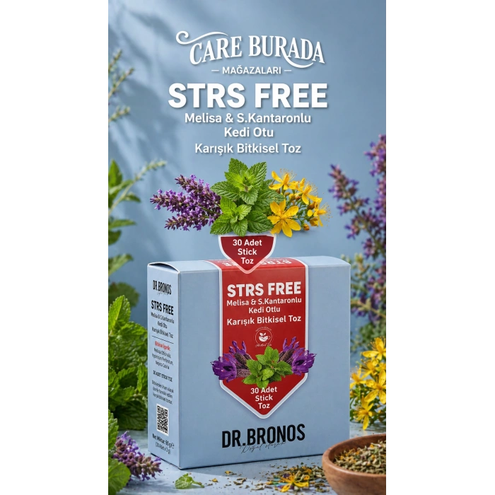 Dr. Bronos - STRS FREE 30lu Stick Çay (Melisa & Kantaron & Kedi Otlu)