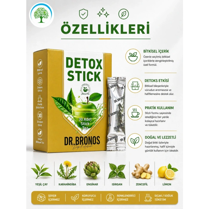 ÇareBurada | Dr. Bronos Detoks Karışık Bitkisel Toz 30 Stick