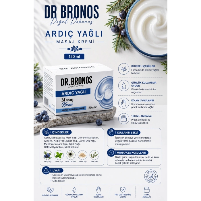Dr. Bronos - Ardıç Yağlı Masaj Kremi 150 Ml