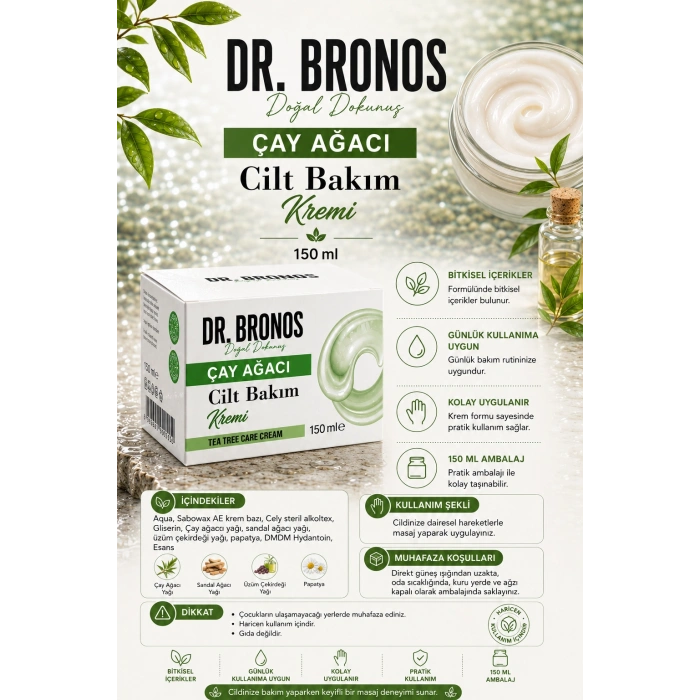 Dr. Bronos - Çay Ağacı Cilt Bakım Kremi 150 Ml