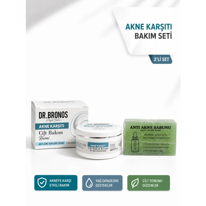 DR.BRONOS Anti Akne Cilt Bakım Kremi 150 ml | Anti Akne Sabunu