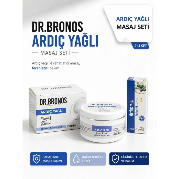 DR.BRONOS Ardıç Yağlı Masaj Kremi 150 ml. | Softem Ardıç Yağı 20 ml.