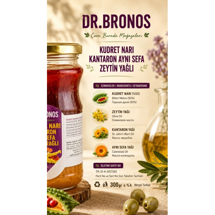 Dr. Bronos - Kudret Narı 300 Gr (Aynı Sefa & Kantaron & Zeytinyağı)
