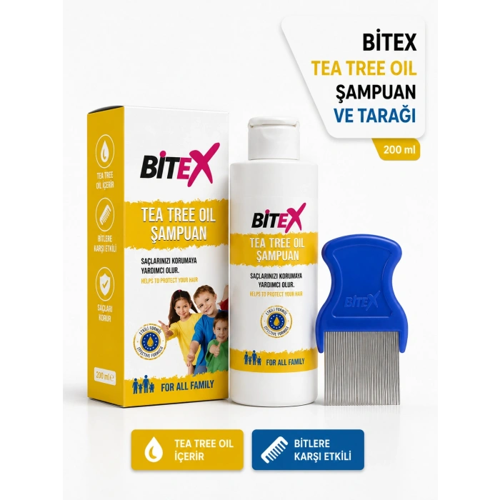 Bitex - Çay Ağacı Özlü Şampuan (Tarak Hediyeli)