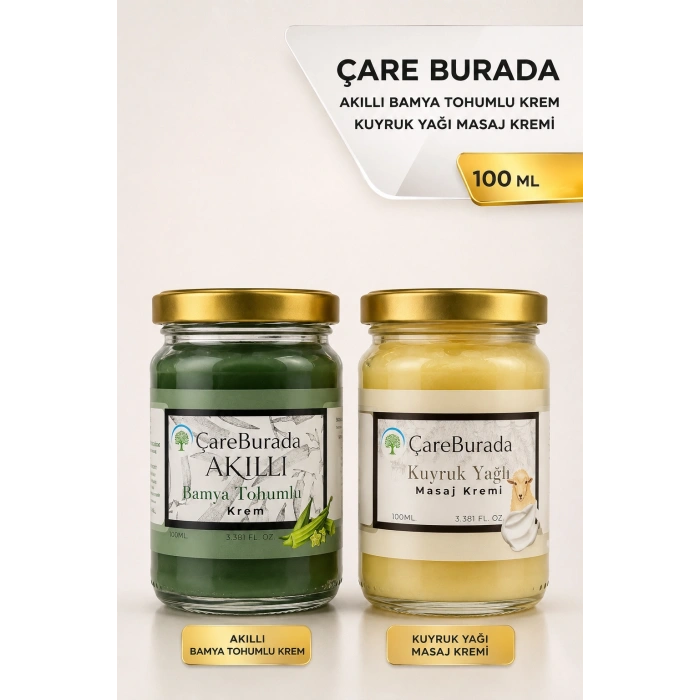 ÇareBurada Kuyruk Yağlı Krem 100 ml +ÇareBurada Akıllı Bamya Tohumlu Krem 100 ml