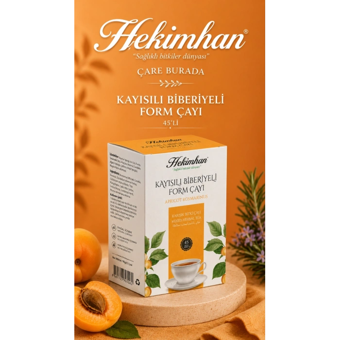 Hekimhan - Kayısı & Biberiyeli Form Çayı (45 Süzen Poşet)