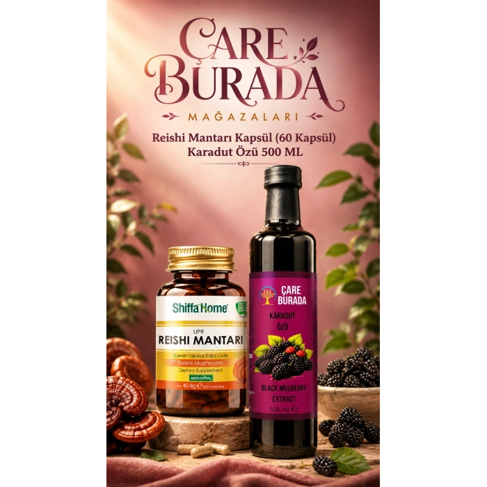 Reishi Mantarı Kapsül (60 Kapsül) & Karadut Özü 500 Ml