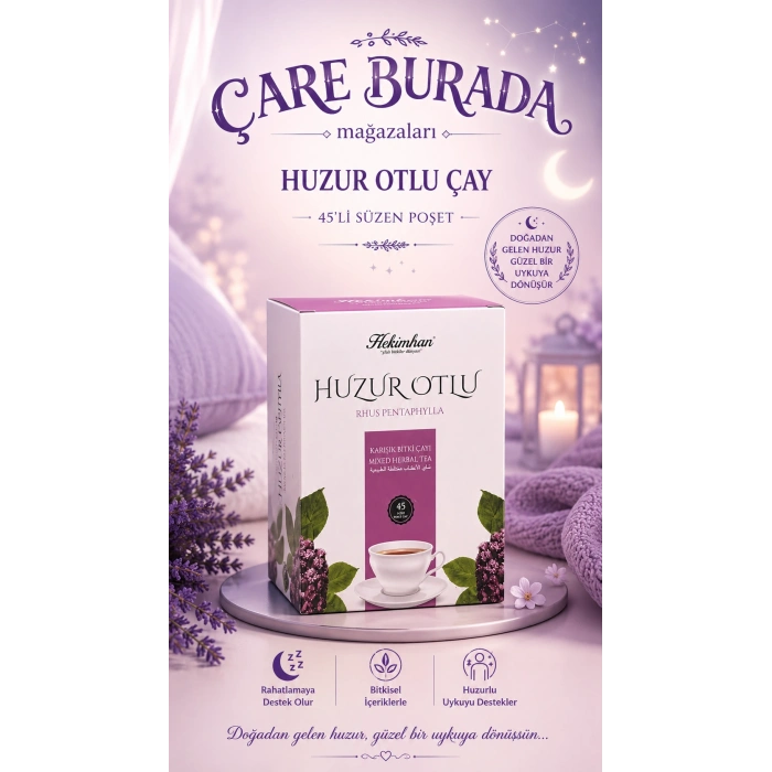 Huzurlu Uyku & Rahatlama Seti (Huzur Otlu Çay 45li & Passiflora, Valerian, Melissa Damla 50 Ml)