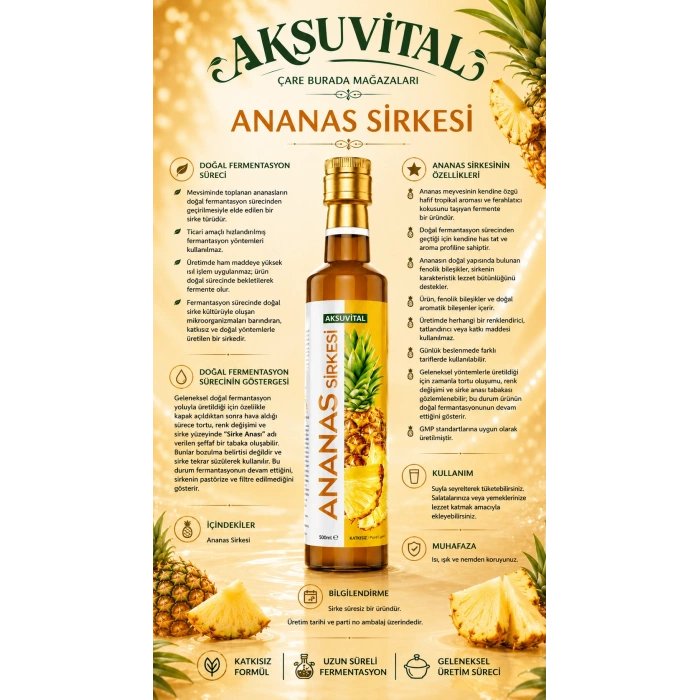 Aksu Vital - Ananas Sirkesi 500 Ml