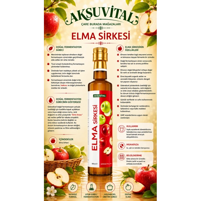Aksu Vital - Elma Sirkesi 500 Ml