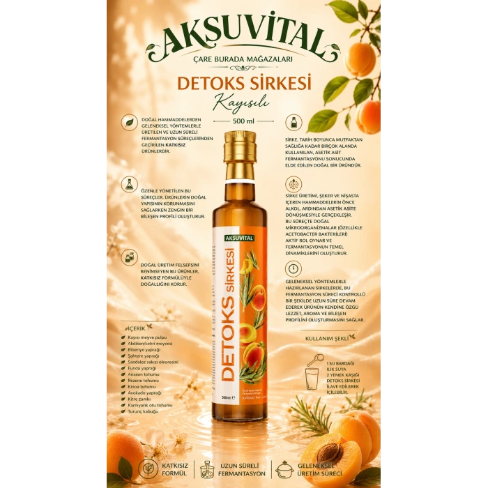 Aksu Vital - Kayısı Detoks Sirke 500 Ml
