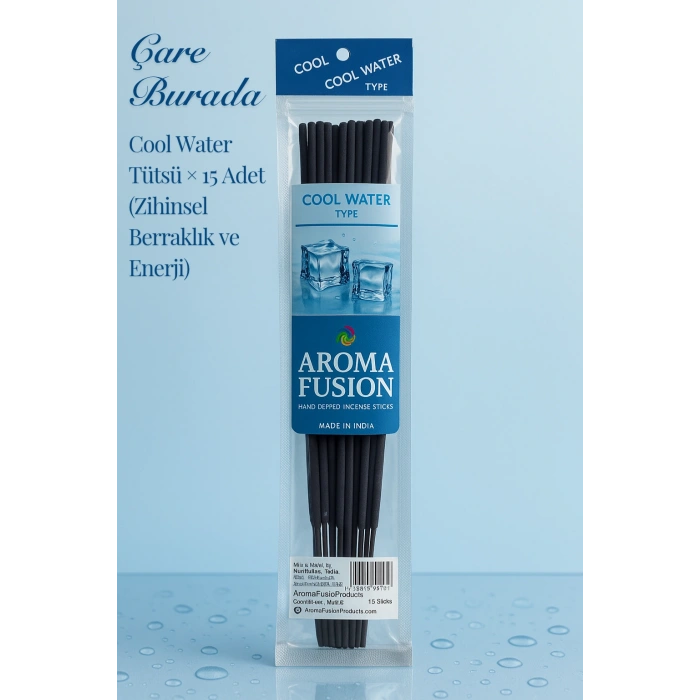 Aroma Fusion Cool Water Tütsü - Premium Tütsü × 15 Adet (Zihinsel Berraklık ve Enerji)