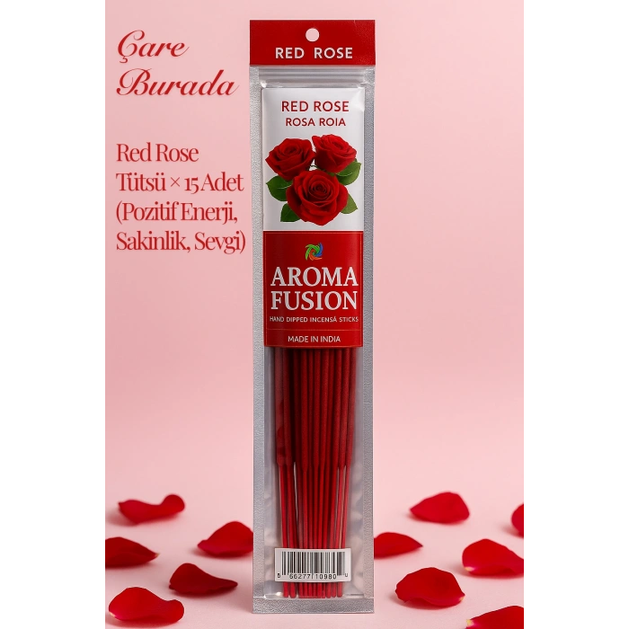 Aroma Fusion Red Rose Tütsü - Premium Tütsü × 15 Adet (Sevgi, Pozitif Enerji, Huzur)