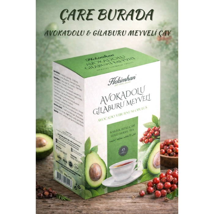 Avokadolu & Gilaburu Meyveli Karışık Bitki Çayı (45li Süzen Poşet) (×3 ADET)