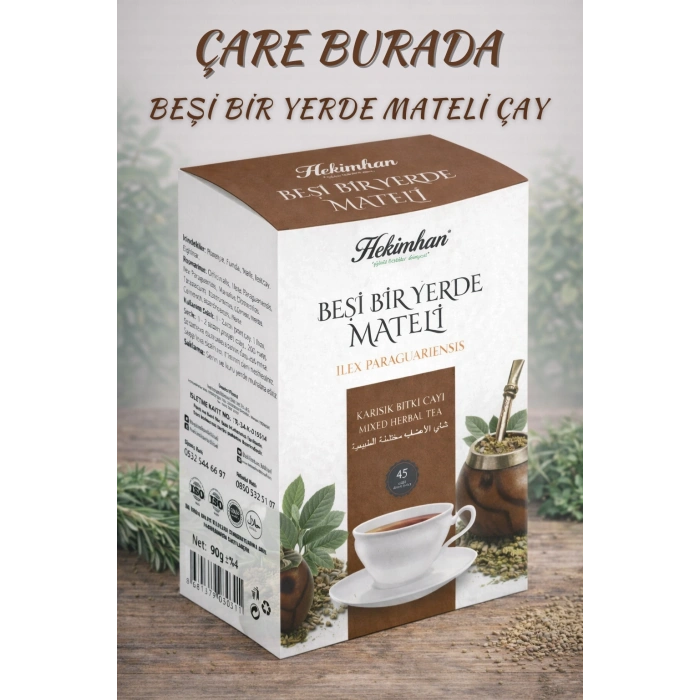 Beşi Bir Yerde Mateli Karışık Bitki Çayı (45li Süzen Poşet)