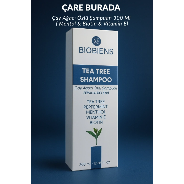 Biobiens - Çay Ağacı Özlü Şampuan 300 Ml (Biotin & Vitamin E & Mentol)