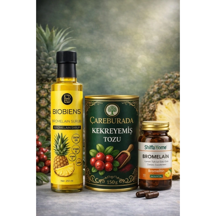 Bromelain Şurup, Kekreyemiş Tozu ve Bromelain Kapsül Seti