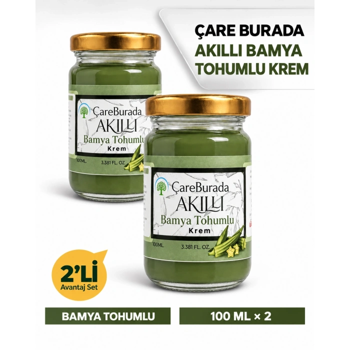 Çare Burada Akıllı Bamya Tohumlu Krem 100 ML x 2li Avantaj Seti