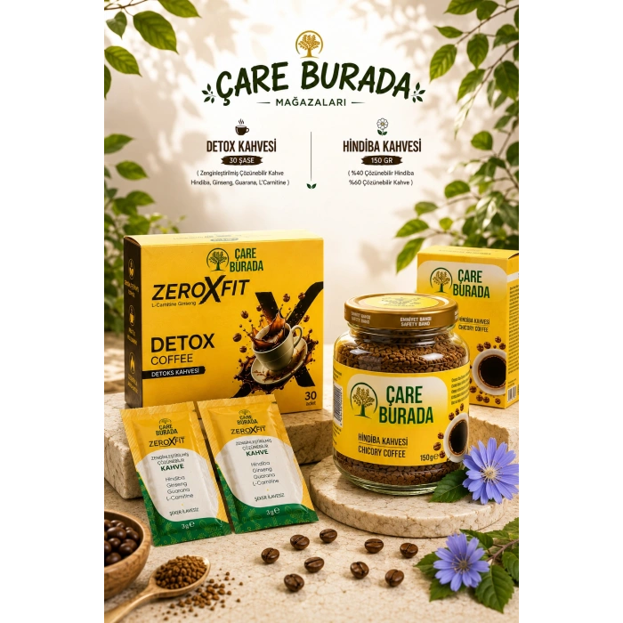 ÇareBurada - Fit & Detoks Seti (Hindiba Kahvesi 150 Gr & Detoks Kahve 30 Şase)