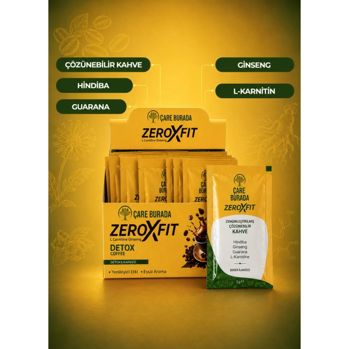 Çare Burada Zeroxfit Detox Coffee 60 Adet (2 Kutu) + 150 Gr Bitkisel Çay Hediyeli Avantaj Seti