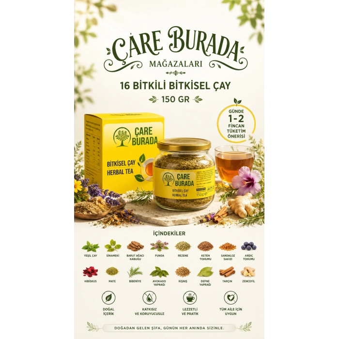 ÇareBurada - 16 Bitkili Bitkisel Çay 150 gr