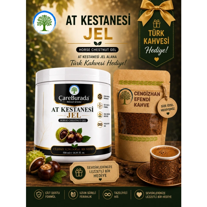 ÇareBurada At Kestanesi Jel 500 ml. + Türk Kahvesi Hediye